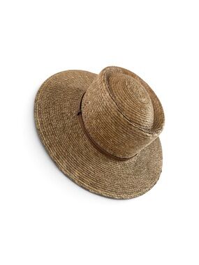 Luxury Quality Palm Leaves Wide-Brim Sun Hat with Brown Band